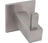 OPO MH.308041.20 Technik-Team Tikal Crochet pour manteau avec plaque 35 x 35 mm, crochet de vestiaire Hauteur 39 mm Profondeur 41 mm Acier inoxydable brossé Argenté