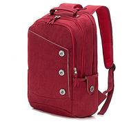 OPOALO Sac à dos de voyage pour avions, 15,6 Rouge, Large, Sac à dos d'ordinateur