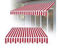 OPOLDBDMAC 2/3/4/5m Tissu De Remplacement pour Auvent，Toile De Remplacement pour Abri Pare-Soleil，Store D'auvent Toile Tissu De Rechange pour Store Banne De Balcon(Red,(13x6.5ft) 4X2M)
