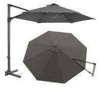 OPOLDBDMAC 3.0m 3.5m Toile De Remplacement Parasol De Terrasse Bâche De Remplacement pour Parasol Déporté 8 Baleines, Rond Housse Parasol Patio D'extérieur(Gray,3m/10ft)