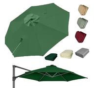 OPOLDBDMAC 3.5m Auvent De Rechange pour Parasol Déporté, Rond Toile De Rechange pour Parasol De Jardin, Housse 8 Baleines Tissu De Rechange pour Parapluie Piscine(Dark Green,3.5m/11.5ft)