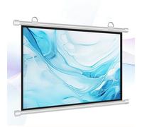 OPOLDBDMAC 40 50 60Pouces Ecran Projecteur Plafond Fixation Mur Ecran Videoprojecteur，4K HD Anti-Plis Écran De Projection Manuel Enroulable pour Intérieur Et Extérieur(White,60inch16:9)