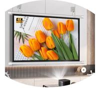 OPOLDBDMAC 40Pouces Écran De Projecteur Manuel Enroulable Écran Portatif TV Et Vidéoprojecteur Toile pour Cinéma Maison Bureau Voyage Voiture, Mur Rideau De Projecteur(White,60inch16:9)