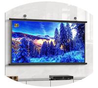 OPOLDBDMAC 40Pouces Écran De Projecteur Manuel Enroulable Écran Portatif TV Et Vidéoprojecteur Toile pour Cinéma Maison Bureau Voyage Voiture, Mur Rideau De Projecteur(Black,40inch4:3)