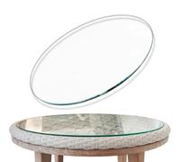 OPOLDBDMAC 90cm Plateau De Table Rond Verre Trempé Remplacement pour Table À Manger, Protecteur De Table, Plateaux De Table De Patio, Plateau De Table Basse Intérieur Extérieur(38cm/15in)