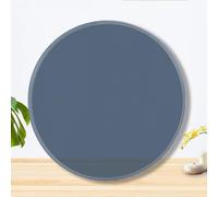 OPOLDBDMAC Bleu Plaque Rond De Verre pour Table À Manger 50/60/70/80/90cm Plateau De Table De Verre Trempé, Plateau De Table en Verre Transparent Protection(58cm/22.8in)