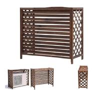 OPOLDBDMAC Cache Climatiseur Exterieur en Bois Cache Pompe A Chaleur Split Cache Clim Imperméable Et Protection Solaire Cache Climatiseur Vérandas Support Pot De Fleur(X-Large)