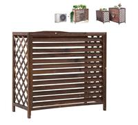OPOLDBDMAC Cache Climatiseur Exterieur Imperméable Couverture De Climatiseur En Bois Massif Support De Fleurs Climatiseur Cache Pompe À Chaleur, Housse En Bois(120x57x100cm/47x22x39in)