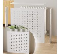 OPOLDBDMAC Cache Radiateur Blanc Couverture De Radiateur Pour Salon ChambreGrille Couvercle Radiateur Maison De Chauffage Couvre Étagère Radiateurs, Moderne À Lattes Décoration(90*80*15cm/35*31*6in)
