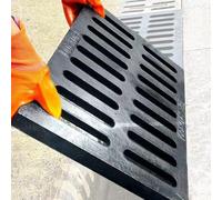OPOLDBDMAC Caniveau Exterieur Couverture De Tranchée Noir Grille De Drainage Grilles De Canal En Fonte Canal De Drainage Couvercles Pour Bloquer Les Débris(19 3/4x9 7/8x1 1/8"(50x25x3cm))