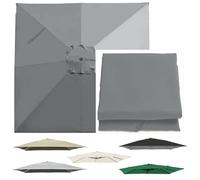 OPOLDBDMAC Carré Toile De Rechange pour Parasol Déporté 2.5x2.5m, Housse De Rechange pour Parapluie De Terrasse, 8 Baleines Auvent De Remplacement pour Jardin Plage Cour(Gray,2.5x2.5m/8.2x8.2ft)