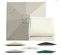 OPOLDBDMAC Carré Toile De Rechange pour Parasol Déporté 2.5x2.5m, Housse De Rechange pour Parapluie De Terrasse, 8 Baleines Auvent De Remplacement pour Jardin Plage Cour(Off-White,2.5x2.5m/8.2x8.2ft)