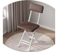 OPOLDBDMAC Chaise Pliant avec Dossier Tabouret De Comptoir Chaise De Cuisine Empilable Tabouret De Petit Déjeuner Hauteur D'assise 45cm Rectangle Tabouret De Cuisine(White Frame-Brown)