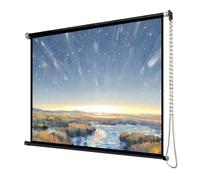 OPOLDBDMAC Écran De Projection Manuel Enroulable Ecran Projecteur 16:9 4K Full HD Écran Vidéoprojecteur Home Cinéma Écran De Rideau De Projecteur Montage Mural(Black Rod,40inch16:9)