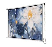 OPOLDBDMAC Écran De Projection Manuel Enroulable Ecran Projecteur 16:9 4K Full HD Écran Vidéoprojecteur Home Cinéma Écran De Rideau De Projecteur Montage Mural(White Rod,60inch4:3)
