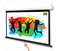 OPOLDBDMAC Écran De Projection Plafond Rétractable avec Verrouillage Automatique, Écran De Projection De Cinéma, Hauteur Réglable Écran De Projecteur 60 Pouces, 4:3 HD(Black Horizontal Bar,60inch4:3)