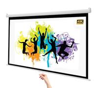 OPOLDBDMAC Écran De Projection Plafond Rétractable Avec Verrouillage Automatique, Écran De Projection De Cinéma, Hauteur Réglable Écran De Projecteur 60 Pouces, 4:3 HD(White horizontal bar,60inch16:9)