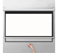 OPOLDBDMAC Ecran De Projection TV Et Home Cinema De 60 Pouces，Manuel Enroulable Ecran Projecteur Fixation Mur Ou Plafond Déroulement Manuel Écran Vidéoprojecteur(White Horizontal Bar,60inch16:9)