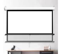 OPOLDBDMAC Ecran De Projection TV Et Home Cinema De 60 Pouces，Manuel Enroulable Ecran Projecteur Fixation Mur Ou Plafond Déroulement Manuel Écran Vidéoprojecteur(Black Horizontal Bar,60inch16:9)