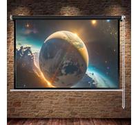 OPOLDBDMAC Enroulable Écran De Projecteur Manuel Écran De Projection Anti-Plis Écran 30 40 50 60 Home Cinéma Écran Vidéoprojecteur Montage Mural Écran De Cinéma(White Rod,60inch4:3)