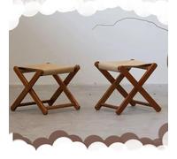 OPOLDBDMAC Lot De 2 Tabourets Pliants en Bois, Repose-Pieds en Bois Massif, Tabouret Pliant Portable pour Pêche, Tabourets De Camping Pliants en Tissu Oxford