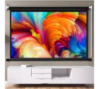 OPOLDBDMAC Manuel Enroulable Écran De Projection，Fixation Mur Ou Plafond Écran Videoprojecteur，60 Pouces Format 4:3/16:9 Portable Anti-Plis Projection Toile(60 inch 16:9)