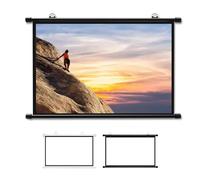 OPOLDBDMAC Noir/Blanc Écran De Projection Petit Écran Vidéoprojecteur Manuel Enroulable 40" 50" 60" Écran De Cinéma Fixation Mur HD Ecran Projecteur 16:9 4:3(Black,40inch4:3)