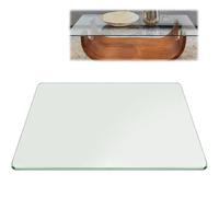 OPOLDBDMAC Plateau en Verre Carré 50x50cm pour Table À Manger，Dessus De Table Carré Transparente Surface Plaque De Table en Verre Trempé Protection(80x80cm/31.5x31.5in)