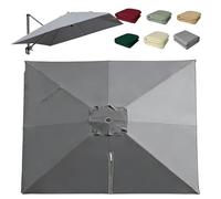 OPOLDBDMAC Rectangulaire Housse De Rechange pour Parasol Déporté 7 Baleines, 2.5x2.5m 3x4m Toile De Rechange pour Parasol D'extérieur，Auvent De Rechange Résistant Aux UV(Gray,2.5x2.5m/8x8ft)