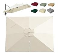 OPOLDBDMAC Rectangulaire Housse De Rechange pour Parasol Déporté 7 Baleines, 2.5x2.5m 3x4m Toile De Rechange pour Parasol D'extérieur，Auvent De Rechange Résistant Aux UV(Off-White,4x3m/13x10ft)