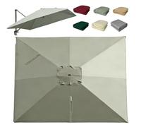 OPOLDBDMAC Rectangulaire Housse De Rechange pour Parasol Déporté 7 Baleines, 2.5x2.5m 3x4m Toile De Rechange pour Parasol D'extérieur，Auvent De Rechange Résistant Aux UV(Taupe,4x3m/13x10ft)