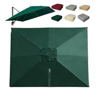 OPOLDBDMAC Rectangulaire Housse De Rechange pour Parasol Déporté 7 Baleines, 2.5x2.5m 3x4m Toile De Rechange pour Parasol D'extérieur，Auvent De Rechange Résistant Aux UV(Green,4x3m/13x10ft)