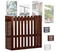 OPOLDBDMAC Support De Climatiseur En Bois, Cache Climatiseur Extérieur, Caché Étagère À Fleurs Pour Climatiseur，Protection Solaire Pompe À Chaleur Clôture Support(Brown,33.4*14*33in/85*36*84cm)