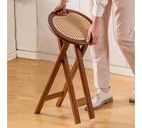 OPOLDBDMAC Tabouret Haut De Bar Pliant Tabourets De Bar Pliables en Bois，Tabouret De Cuisine Comptoir Chaises Haut 60cm Pliante De Bar pour Exterieur Interieur(Wicker Style,60cm/24in)
