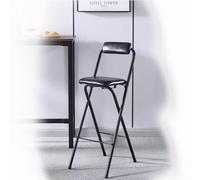 OPOLDBDMAC Tabourets De Bar Pliants Noir Blanche Tabouret De Cuisine Pliant Portable avec Repose-Pieds, 65cm 75cm Métal Cadre Chaise Haute pour Dortoir, Bureau, Maison(Black,75cm/29.5in)