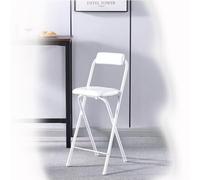 OPOLDBDMAC Tabourets De Bar Pliants Noir Blanche Tabouret De Cuisine Pliant Portable avec Repose-Pieds, 65cm 75cm Métal Cadre Chaise Haute pour Dortoir, Bureau, Maison(White,65cm/25.5in)