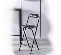 OPOLDBDMAC Tabourets De Bar Pliants Noir Blanche Tabouret De Cuisine Pliant Portable avec Repose-Pieds, 65cm 75cm Métal Cadre Chaise Haute pour Dortoir, Bureau, Maison(Black,60cm/23.6in)