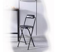 OPOLDBDMAC Tabourets De Bar Pliants Noir Blanche Tabouret De Cuisine Pliant Portable avec Repose-Pieds, 65cm 75cm Métal Cadre Chaise Haute pour Dortoir, Bureau, Maison(Black,50cm/19.6in)