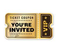 Opomzk Lot de 20 invitations de fête VIP avec enveloppes, double face en forme de ticket de cinéma, pour anniversaire, fête prénatale, fête