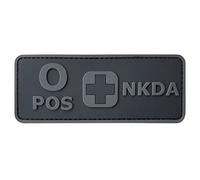 OPOS Blood Type NKDA ACU Subdued Tactical No Drugs Allergies PVC Rubber 3D Fastener Patch