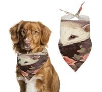 Opossum and Roses Bandana en coton doux lavable au quotidien en été durable Triangle réversible Convient pour les chiens et chats de petite, moyenne et grande taille