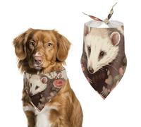 Opossum and Roses Bandana réglable pour animaux de compagnie - Accessoire de costume pour chiot et chat de petite et moyenne taille