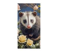 Opossum and Roses - Bannière décorative pour porte - Fournitures de porche - Fond photo pour vacances, fête d'anniversaire, décoration intérieure et extérieure