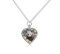 Opossum and Roses Collier urne pour chien chat cendres cœur animaux de compagnie pendentif funéraire souvenir étanche bijoux pendentifs cadeaux pour homme et femme