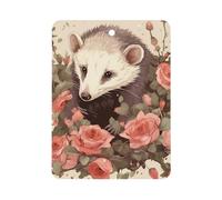 Opossum And Roses Désodorisant de voiture à suspendre, tablettes d'aromathérapie parfumées longue durée, cartes parfumées carrées pour véhicules, chambre à coucher, armoire, style gris