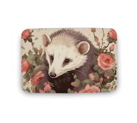 Opossum and Roses - Tapis de sol antidérapant et absorbant - Tapis de salle de bain résistant à la saleté - Tapis d'entrée de cuisine durable et lavable pour décoration d'intérieur - 40 x 60 cm
