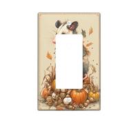 Opossum Automne Plaque de couverture d'interrupteur / Couvercles de sortie, décoration murale sur le thème de l'automne, tons de terre chauds pour accents de maison, thermoplastique, taille standard à