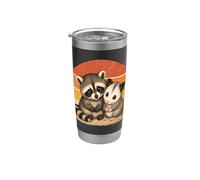 Opossum Bébé raton laveur et bébé animaux mignons amis Gobelet isotherme en acier inoxydable double paroi