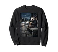 Opossum Cool Boire du café glacé Urban Street Night Life Sweatshirt
