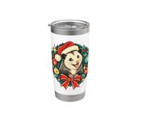 Opossum Couronne de Noël Chapeau de Père Noël Gobelet isotherme en acier inoxydable double paroi